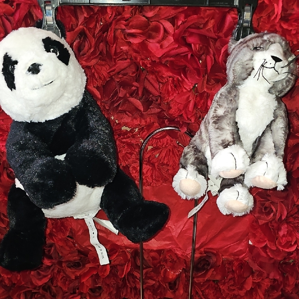 IKEA NWT Panda and Cat Kids Plush Toys